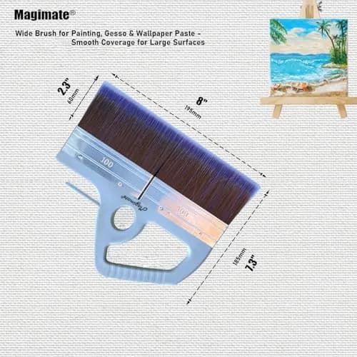 Magimate 8 Inch Large Paint Brush Wide Paddle Brush Varnish Wallpaper Paste | Extra Large for Walls & Furniture thumbnail 2