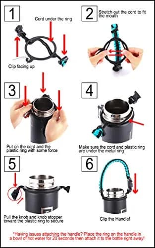 IRON °FLASK Paracord Handle for Wide Mouth Water Bottles - Olive Green | Built-in Survival Tools thumbnail 2