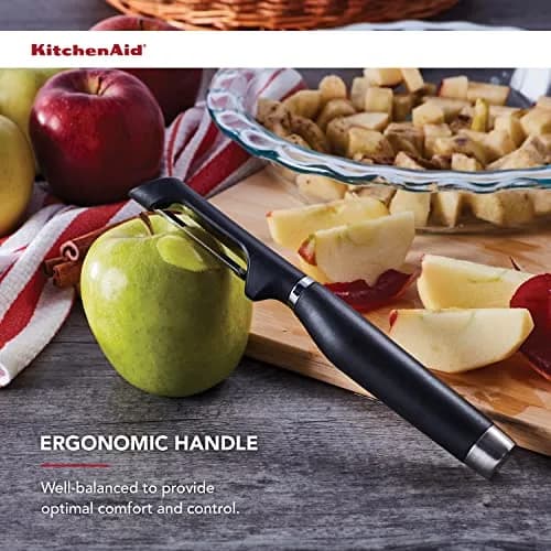 KitchenAid Classic Euro Peeler, 8.6 inches, Black | Double-Edged Serrated Blade for Fruits & Vegetables thumbnail 4