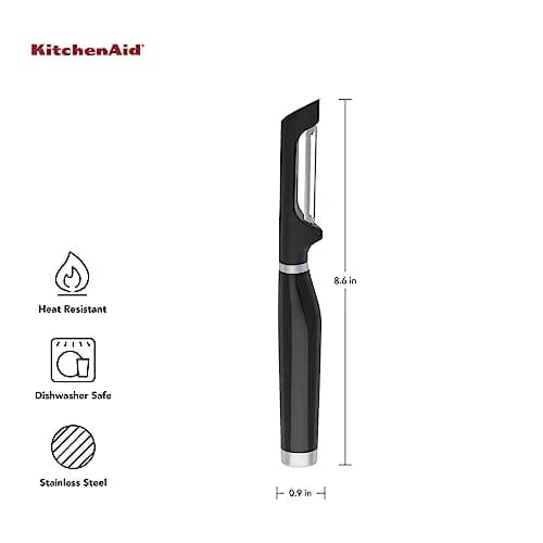 KitchenAid Classic Euro Peeler, 8.6 inches, Black | Double-Edged Serrated Blade for Fruits & Vegetables thumbnail 2