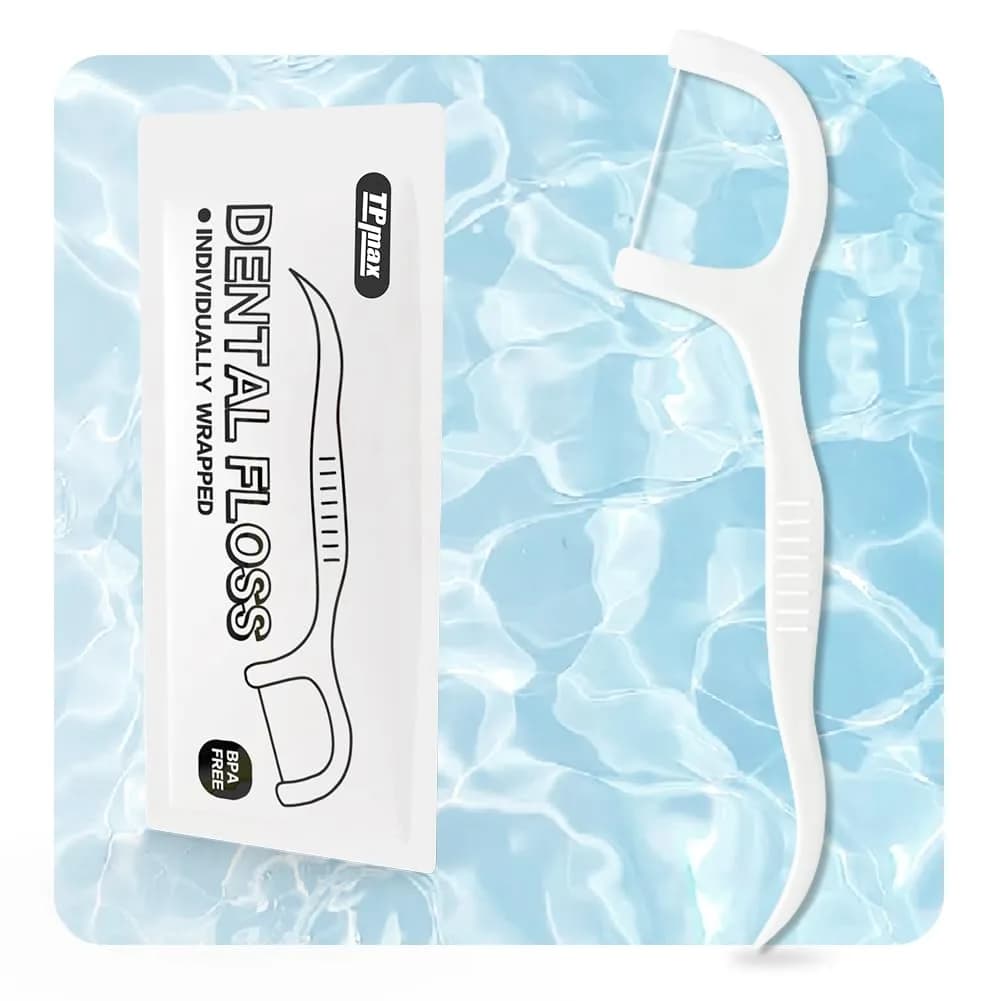 TPmax Dental Flossers 150 Count | Individually Wrapped Floss Picks for Travel & Office - main product image