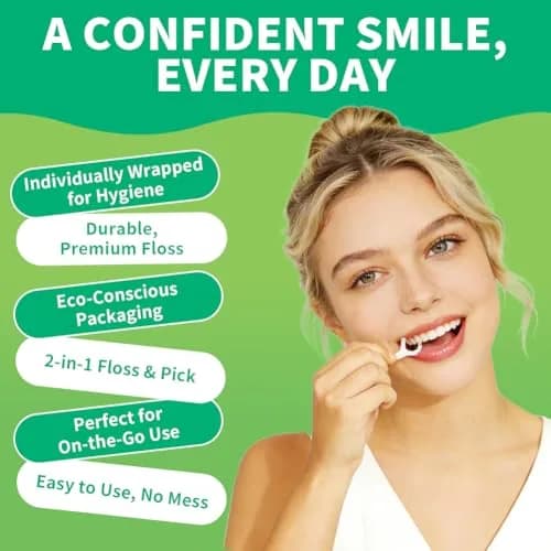 TPmax Dental Flossers 150 Count | Individually Wrapped Floss Picks for Travel & Office thumbnail 3