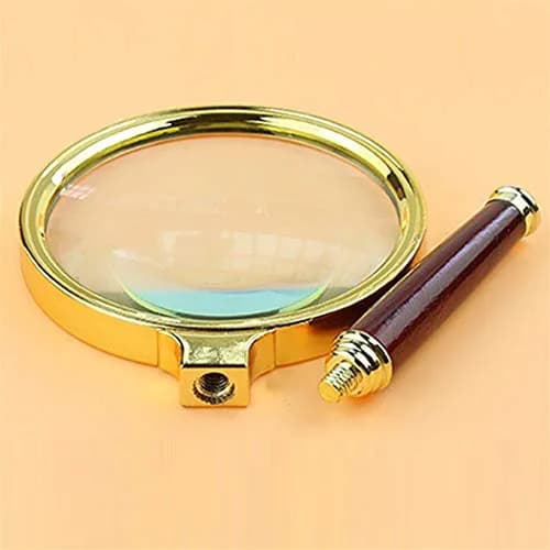 Magnifiers 20x HD Handheld Magnifying Glass for Children & Elderly | Clear Glass Lens, Gold thumbnail 4