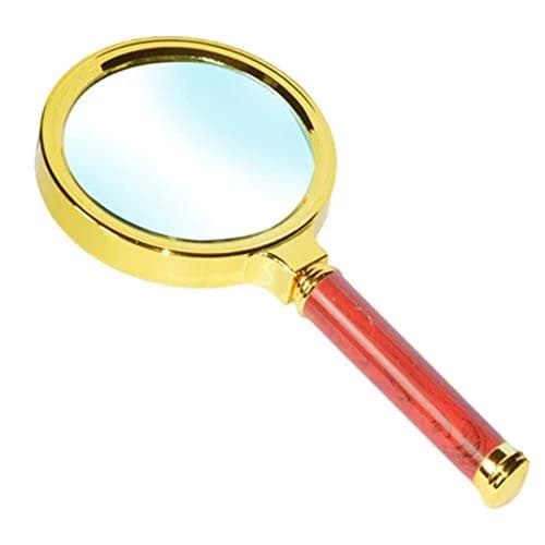Magnifiers 20x HD Handheld Magnifying Glass for Children & Elderly | Clear Glass Lens, Gold thumbnail 2