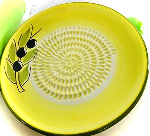BonCera Premium Ceramic Garlic Grater Plate Set - Yellow Olive | Safe, Durable & Versatile thumbnail 1