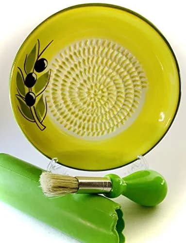 BonCera Premium Ceramic Garlic Grater Plate Set - Yellow Olive | Safe, Durable & Versatile thumbnail 8