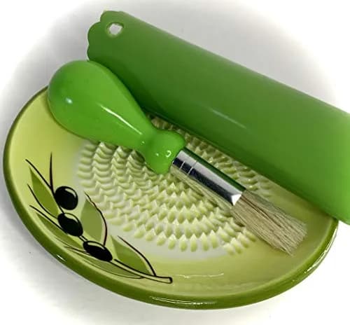 BonCera Premium Ceramic Garlic Grater Plate Set - Yellow Olive | Safe, Durable & Versatile thumbnail 9