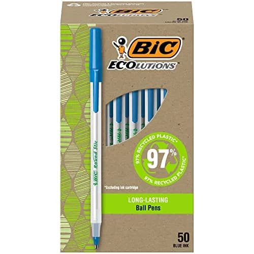BIC Ecolutions Round Stic Ballpoint Pen, Medium Point (1.0mm), Black, 144-Count | Eco-Friendly Recycled Plastic thumbnail 1