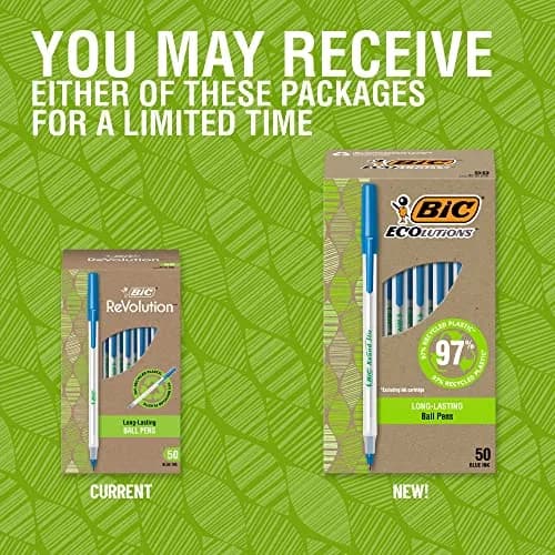 BIC Ecolutions Round Stic Ballpoint Pen, Medium Point (1.0mm), Black, 144-Count | Eco-Friendly Recycled Plastic thumbnail 3