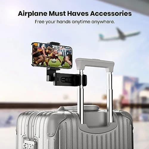 Klearlook Airplane Phone Holder for Flight, Desk, Tray Table | 360° Adjustable, Foldable, Universal Fit thumbnail 2