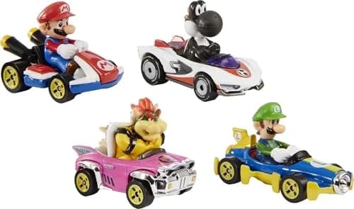 Hot Wheels Mario Kart Set of 4 Die-Cast Toy Cars | 1:64 Scale Replica for Kids 3+ thumbnail 3