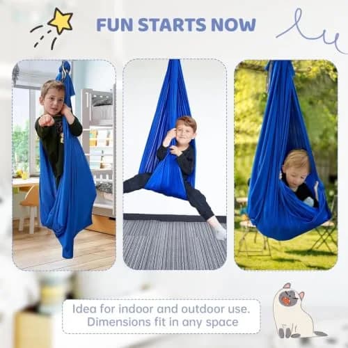 Aokitec Sensory Swing for Kids & Adults, 150cm x 170cm (59"x67") | Indoor Outdoor Cuddle Hammock Chair thumbnail 7