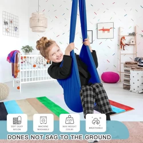 Aokitec Sensory Swing for Kids & Adults, 150cm x 170cm (59"x67") | Indoor Outdoor Cuddle Hammock Chair thumbnail 2
