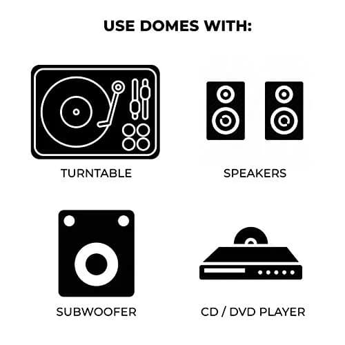Soundrise Domes Isolation Pads - Black Silicone Anti-Vibration Feet for Speakers & Turntables, 1.27 cm (0.5 inch) Thick | 55 lb Load Capacity thumbnail 9