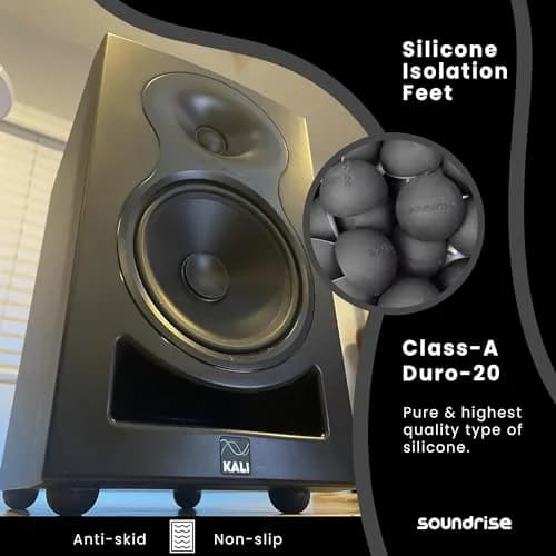 Soundrise Domes Isolation Pads - Black Silicone Anti-Vibration Feet for Speakers & Turntables, 1.27 cm (0.5 inch) Thick | 55 lb Load Capacity thumbnail 4