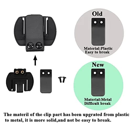QSPORTPEAK Motorcycle Intercom Clip for V6/V4 Helmets | Black Plastic Accessory thumbnail 3