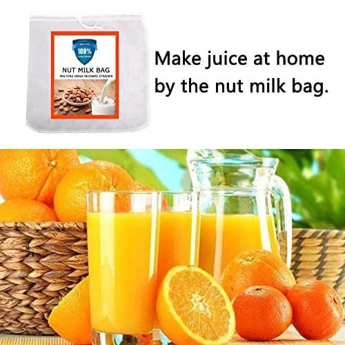Carrollar Nut Milk Bag 12"x12" | Commercial Grade Reusable Food Strainer for Milk, Juice, Coffee, Tea thumbnail 4