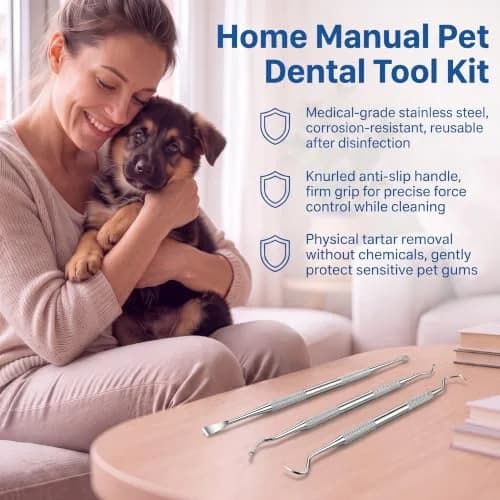 Hotop Stainless Steel Dog Tooth Scaler & Scraper 3 Pcs | Tartar & Plaque Removal Tool for Dogs thumbnail 7