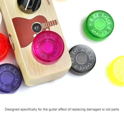 logyues White Guitar Effect Pedal Knob Cap Pack of 10 | Suitable for Beginners & Electric Guitars thumbnail 5