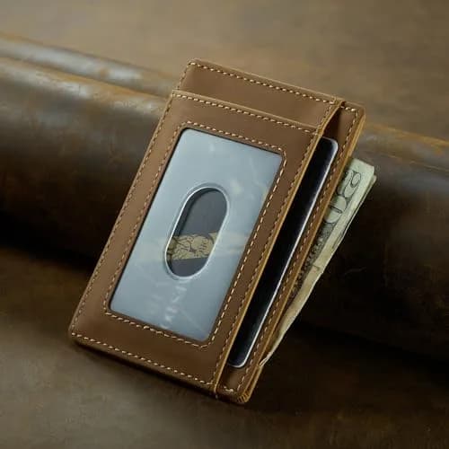 Travelambo Slim Wallet Front Pocket Minimalist Leather RFID Blocking Medium Size thumbnail 3