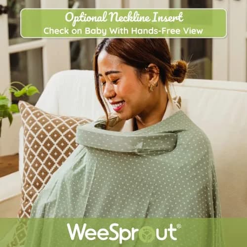 WeeSprout Nursing Cover for Breastfeeding, Dotted Rose Nursing Poncho with Neck Insert, 156 cm (54x27 Inch) | Soft & Breathable Lenzing Modal thumbnail 4