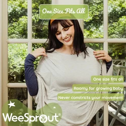 WeeSprout Nursing Cover for Breastfeeding, Dotted Rose Nursing Poncho with Neck Insert, 156 cm (54x27 Inch) | Soft & Breathable Lenzing Modal thumbnail 6