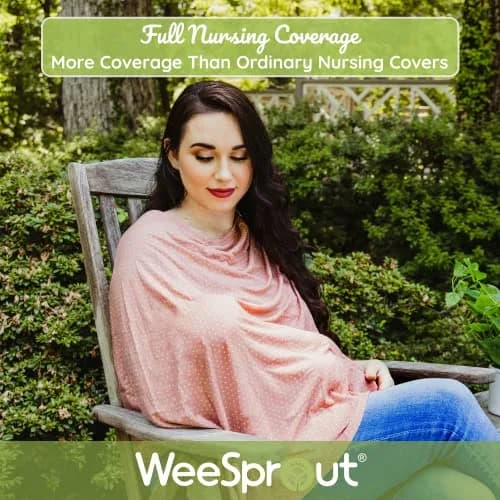 WeeSprout Nursing Cover for Breastfeeding, Dotted Rose Nursing Poncho with Neck Insert, 156 cm (54x27 Inch) | Soft & Breathable Lenzing Modal thumbnail 2