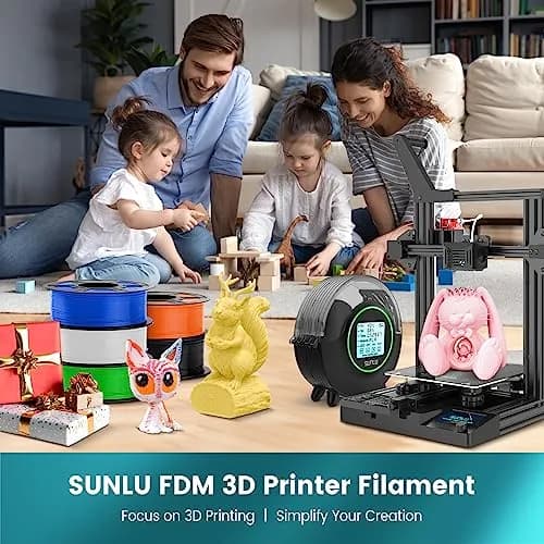 SUNLU PLA 3D Printer Filament, Black, 1kg | Reliable, Easy to Use, No Clogs thumbnail 7