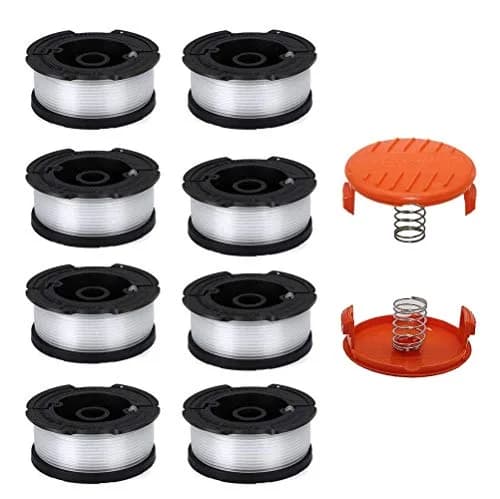 Lucky Seven AF-100 Spool Compatible with Black & Decker AF-100-3ZP 0.065" String Trimmer Line Replacement for GH900 GH600 String Trimmer (8 Spools + 2 Caps and Springs) | Premium Replacement for Black & Decker thumbnail 1