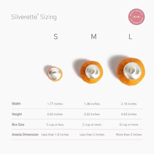Silverette Sterling Silver Nursing Cups Medium | Natural Nipple Relief for Breastfeeding Mothers thumbnail 4