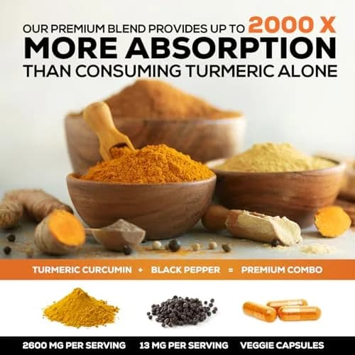 Nature's Nutrition Turmeric Curcumin Supplement 240 Capsules | 2400mg Organic Turmeric & BioPerine for Joint & Immune Support thumbnail 5