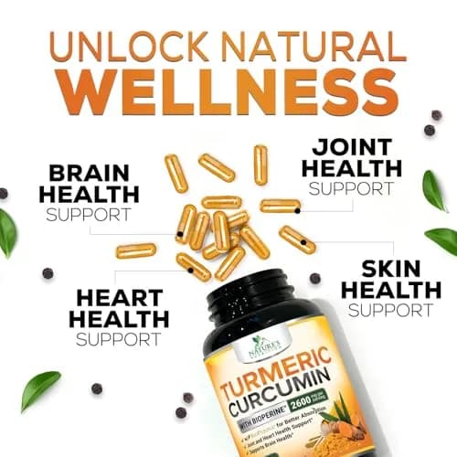 Nature's Nutrition Turmeric Curcumin Supplement 240 Capsules | 2400mg Organic Turmeric & BioPerine for Joint & Immune Support thumbnail 7