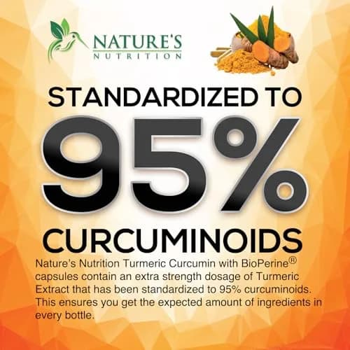 Nature's Nutrition Turmeric Curcumin Supplement 240 Capsules | 2400mg Organic Turmeric & BioPerine for Joint & Immune Support thumbnail 3
