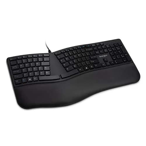 Kensington Pro Fit Ergonomic Wired Keyboard- Black (K75400US) | Adjustable split & sloped design for comfort thumbnail 1