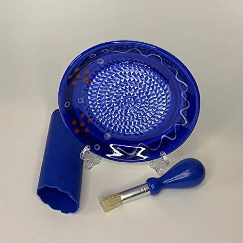 BonCera Premium Ceramic Garlic Grater Plate Set - Cherry Line on Blue | Safe, Durable & Versatile thumbnail 6
