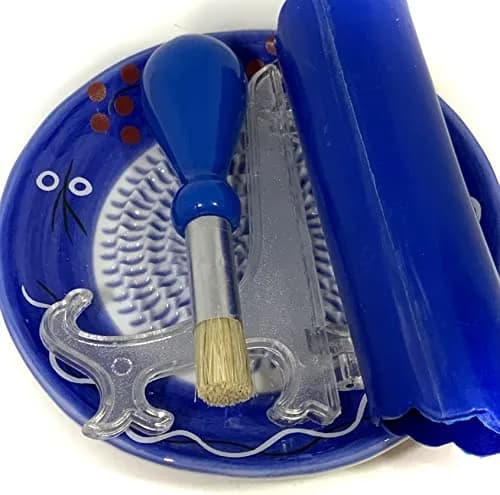 BonCera Premium Ceramic Garlic Grater Plate Set - Cherry Line on Blue | Safe, Durable & Versatile thumbnail 7