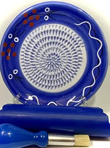 BonCera Premium Ceramic Garlic Grater Plate Set - Cherry Line on Blue | Safe, Durable & Versatile thumbnail 8
