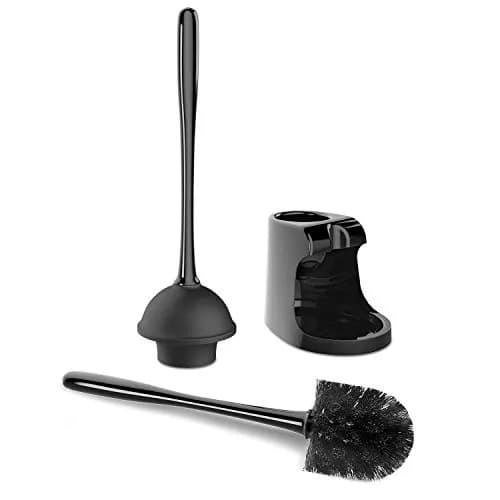 MR.SIGA Toilet Plunger and Bowl Brush Combo for Bathroom Cleaning, Black | Heavy Duty Rubber Plunger & Nylon Brush thumbnail 4