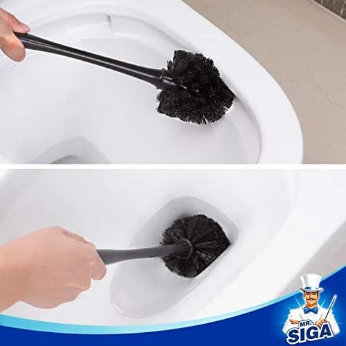 MR.SIGA Toilet Plunger and Bowl Brush Combo for Bathroom Cleaning, Black | Heavy Duty Rubber Plunger & Nylon Brush thumbnail 6