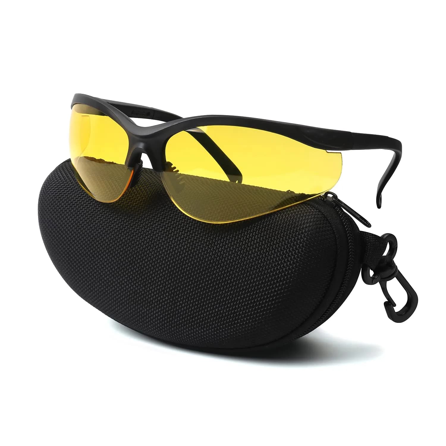 LaneTop Shooting Glasses For Men and Women, Impact-Resistant Yellow Lens, ANSI Z87.1, UV400, Anti-Fog, Hard Shell Case - main product image
