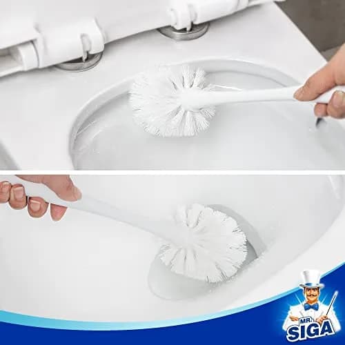 MR.SIGA Toilet Plunger and Bowl Brush Combo for Bathroom Cleaning, White | Heavy Duty & Space Saving thumbnail 6