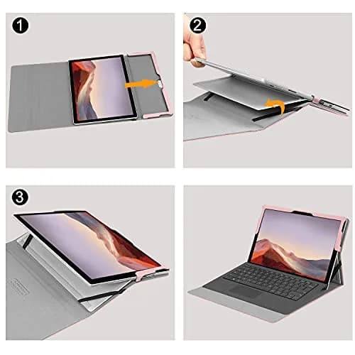 Fintie Case for 12.3 inch Microsoft Surface Pro 7 Plus, Pro 7/6/5/4/3 Rose Gold | Multi-Angle Kickstand Folio with Stylus Holder thumbnail 7