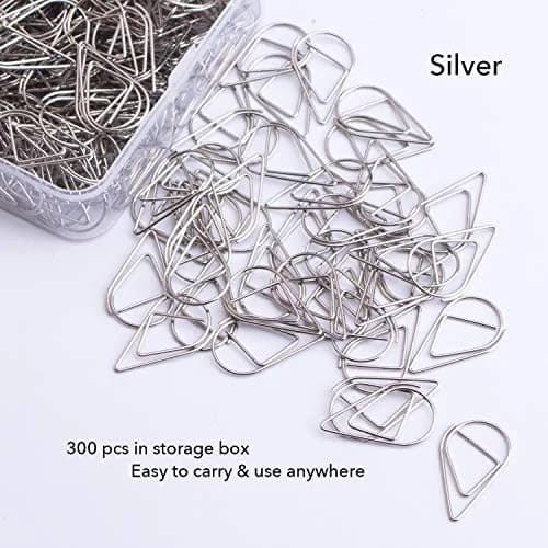 VENCINK Silver Teardrop Paper Clips 300 pcs | Durable Stainless Steel Office & School Supplies thumbnail 5