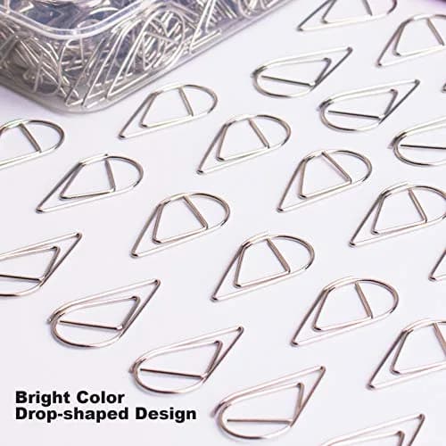 VENCINK Silver Teardrop Paper Clips 300 pcs | Durable Stainless Steel Office & School Supplies thumbnail 2