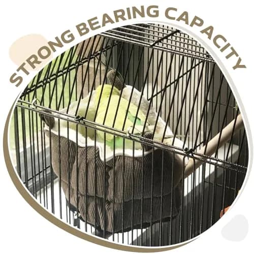 QBLEEV Bird Nest House Winter Warm Bird Bed for Cage Hanging Bird Hammock Soft Plush Snuggle Hut Tent, Large thumbnail 5