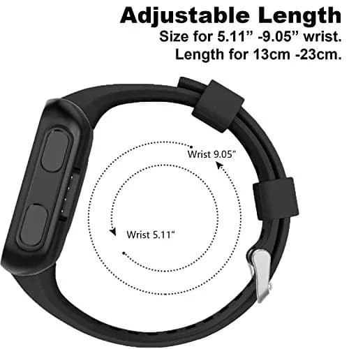 TopPerfekt Silicone Watch Band for Garmin Forerunner 35 | 24mm Navy, Fits 130-230mm Wrist thumbnail 4
