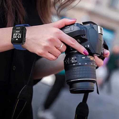 TopPerfekt Silicone Watch Band for Garmin Forerunner 35 | 24mm Navy, Fits 130-230mm Wrist thumbnail 6