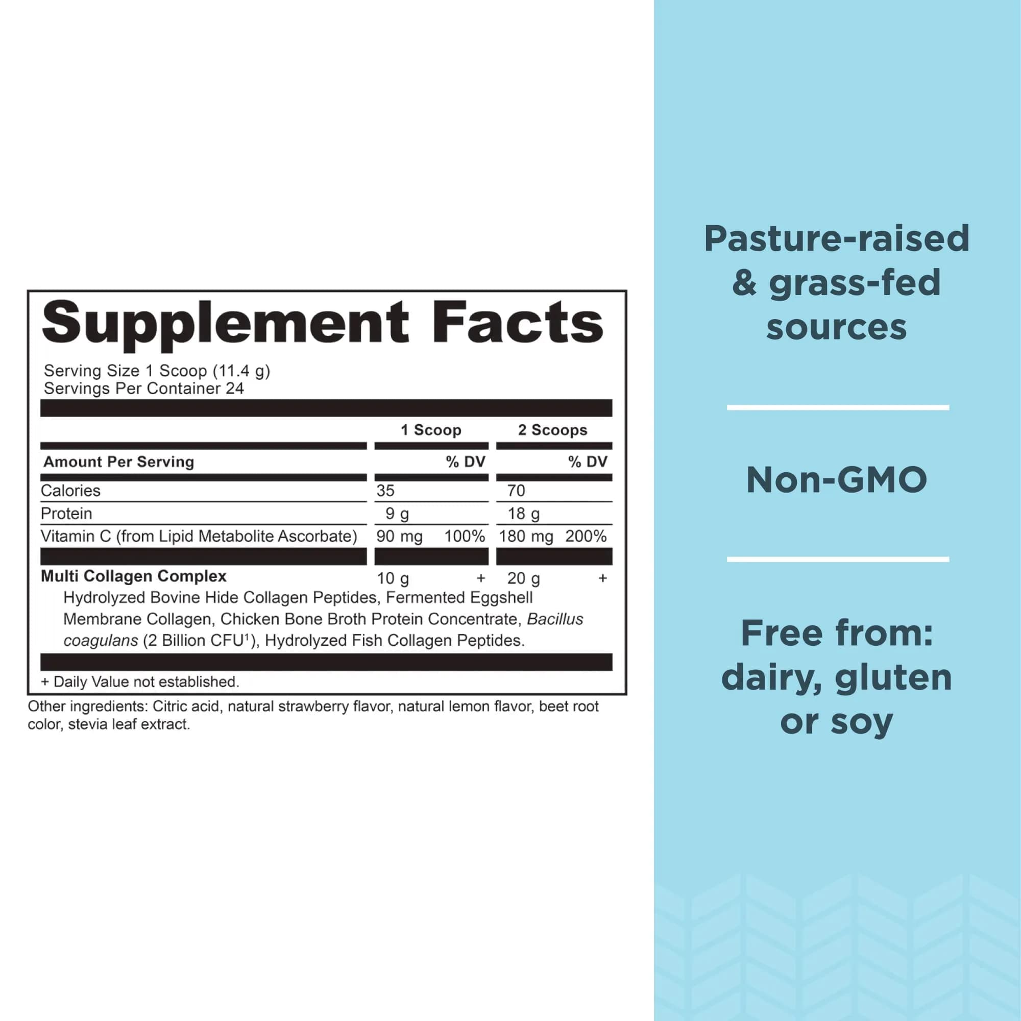 Ancient Nutrition Multi Collagen Protein Powder Strawberry Lemonade 24 Servings | Supports Skin, Joints, Gut Health thumbnail 2