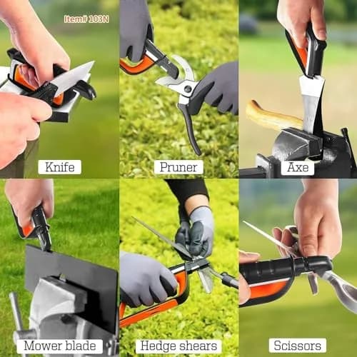 SHARPAL Pocket Knife Sharpener & Garden Tool Sharpener Combo Gift Pack | 6-In-1 Survival Tool with Fire Starter & Whistle thumbnail 8