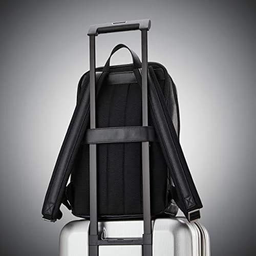 Samsonite Classic Leather Slim Backpack Black | 16.1"H x 11"W x 5.5"D thumbnail 7